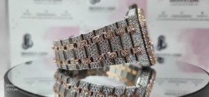Relógio de diamante Moissanite unissex com mostrador de dois tons, caixa compatível com testador mecânico automático Bling Pass Original - Product Image 2