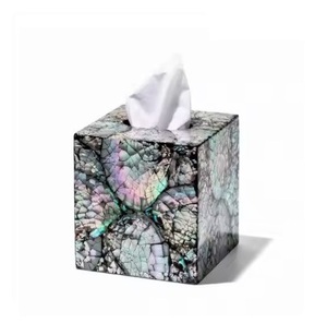 Boîte à serviettes en incrustation d'os de luxe moderne Boîtes de maintien de mouchoirs à bas prix avec décor supérieur - Product Image 4