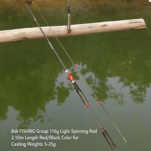 คันเบ็ดตกปลา Bdt-FISHING รุ่น 116g แบบสปินนิ่ง น้ำหนักเบา ความยาว 2.10 เมตร สีแดง/ดำ สำหรับตีเหยื่อ น้ำหนัก 5-25 กรัม - Product Image 3