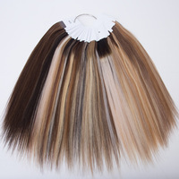 Échantillon populaire de cheveux vierges russes, couleur Balayage, pour coloration universelle, 51 couleurs, 100% cheveux humains, tissage à double trame