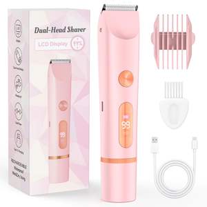 Rasoir électrique 2-en-1 pour femme, utilisation humide et sèche, rechargeable, tondeuse à lame céramique pour le corps, les poils pubiens, le nez et les zones intimes - Product Image 3