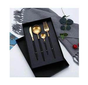 Minimalist Stainless Steel <b>Flatware</b> Set with Matte Black Finish Textured Grip Fancy Sustainable Design for Everyday Use Parties - Product Image 1