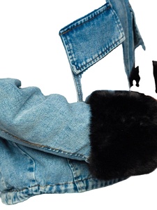 Chaqueta vaquera de manga larga para mujer hecha a medida Chaqueta vaquera para mujer Chaqueta vaquera lisa de invierno azul para mujer - Product Image 2