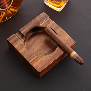 ArtisanVibe Eco-Friendly Solid Wood Square <b>Ashtray</b> Classic Pocket Design Stylish <b>Lid</b> 5.1x5.1x1.8 Inch for Indoor <b>Outdoor</b> Use - Product Image 2