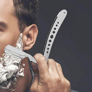 Maquinilla de afeitar Acero inoxidable Barbero Hoja recta Maquinilla de afeitar Hombres Maquinillas de afeitar con mango de madera - Product Image 4