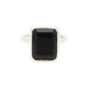 Anillo de ónix negro con corte esmeralda de 15x12mm, juego de pinzas de Plata de Ley 925, joyería hecha a mano, proveedores mayoristas indios - Product Image 2