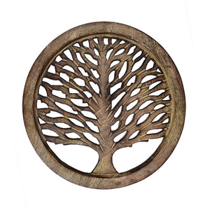 Vintage <b>Trivet</b> Set Paisley Carved Indian Rosewood with Inlay Handmade Serving Piece Boho <b>Kitchen</b> Decor Made in India - Product Image 4