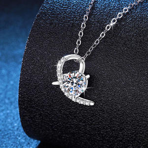 Collar de Plata de Ley S925 de Estilo Clásico para Mujer, con Colgante de Moissanita Multicolor de Lujo Ligero, Joyas de Perlas Negras, Regalo - Product Image 3