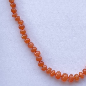 6mm 8mm Cornaline Naturelle Nouée À La Main Lisse Rondelle Perles Brins Plaqué Or Collier Avec Fermoir En Argent Sterling 925 Mode - Product Image 2