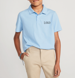 Camiseta Polo de manga corta Premium con estampado de logotipo personalizado para niños 100% algodón estilo informal uniforme de guardería ropa de equipo - Product Image 2