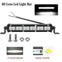 Barre lumineuse LED 7 pouces avec lentille 6D, éclairage de travail LED tout-terrain, projecteur étanche pour tracteur, camion, tout-terrain 4x4, moto, lampe de travail