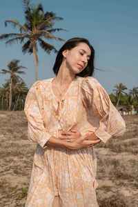 Vestido Maxi bohemio con estampado de bloques de mano, caftán de maternidad de verano, algodón indio, floral, hippie, cottagecore, vestido informal - Product Image 4