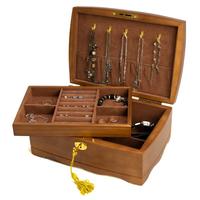 Boîte de rangement empilable pour présentoir de bijoux Plateau à bijoux en bois pour anneau Boucle d'oreille Stockage Inde