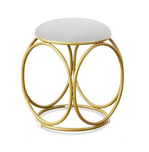Puf de Terciopelo Rosa Ajustable y Acolchado, Estilo Moderno, para Sala de Estar y Dormitorio, Taburete Redondo Pequeño - Product Image 4