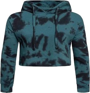 เสื้อครอปท็อปฮู้ดดี้ลายมัดย้อมสั่งทำตามเทรนด์มาแรงประจำปี 2026 เสื้อฮู้ดดี้ครอปท็อปมัดย้อมแบบใหม่สำหรับผู้หญิง แขนยาว - Product Image 1