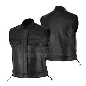 Novedad de 2025, Chaleco de cuero de diferentes colores para hombres con tamaño personalizado y Chaleco de cuero transpirable genuino 100% - Product Image 1