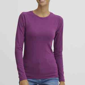 Vente en gros T-shirt à manches longues pour femmes OEM Logo personnalisé Respirant Écologique Haut ajusté disponible différentes tailles - Product Image 2