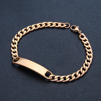 Pulsera de Cadena de Eslabones de Acero Inoxidable Personalizada de Fábrica, 6MM 8MM, Chapada en Oro PVD de 18K, Grabado Láser, Regalo Promocional, Venta al por Mayor