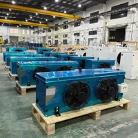 Unité de condensation industrielle bleue à double ventilateur pour refroidisseur d'air, idéale pour ateliers et entrepôts