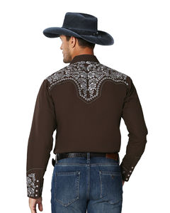 Chemises imprimées pour hommes, style occidental, imprimé ample à manches longues, vente en gros, personnalisation, chemise occidentale pour hommes, cowboy - Product Image 4