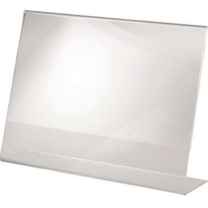 Présentoir de table incliné SIGEL pour format A4 paysage, utilisation simple face avec étiquette remplaçable Acr-30 X 21 X 6,3 cm (L X H X P) - Product Image 1