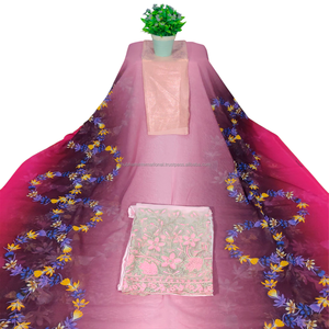 Nuevo Vestido Ligero de Tela Jacquard de Sarga de Velo para Mujer y Niña, Diseño Floral con Estampado Digital en Tonos Gris y Amarillo - Product Image 3