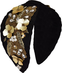 Headbands Flower Design product manufacturers Made of <b>Hand</b>-Embroidered Fabric with <b>Hand</b>-Beaded Accents and Soft Comfort buy now - Product Image 1