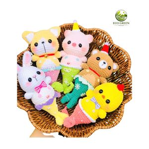 ตุ๊กตาสัตว์ถักโครเชต์แฮนด์เมดขายส่ง ของเล่นถักนุ่มนิ่ม รับทำโลโก้ตามสั่ง ของขวัญ OEM ของตกแต่งห้องเด็ก จัดหาสินค้า B2B - Product Image 4
