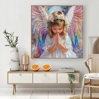 Kits de Peinture Diamant Moderne Imprimée « Petit Ange » pour Adultes, Perçage Complet, Écologique, Décoration Maison, 11.8x11.8 pouces - Vente en Gros Usine