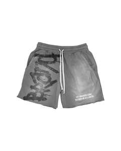 Pantalones cortos para correr con estampado de lavado ácido hechos a mano con serigrafía de algodón de rizo francés y pantalones cortos de hombre con diseño de cordón - Product Image 3