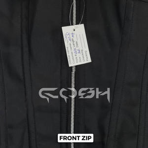 Corsé de Algodón Negro Gótico con Varillas de Acero Debajo del Busto y Cierre de Cremallera Frontal para Ropa Deportiva - Product Image 5