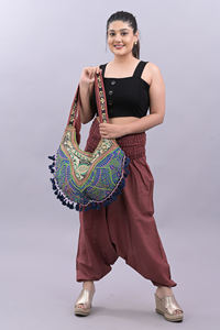 Handmade Casual High Waist Cotton <b>Harem</b> <b>Pant</b>-Boho Hippie Trousers Cotton Wide Leg <b>Pants</b> <b>Women's</b> Summer Loose <b>Harem</b> <b>Pants</b> - Product Image 4