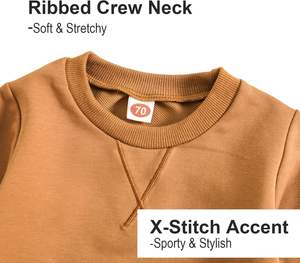 Ensemble de vêtements pour garçon en bas âge, automne/hiver, 2 pièces, couleur unie, coton/spandex, chemise à manches longues et pantalon - Product Image 3