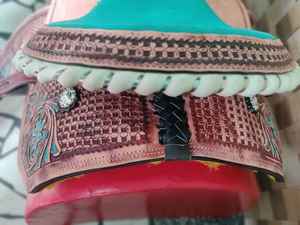 Selle de course de barils pour chevaux en cuir occidental de bonne qualité au meilleur prix - Product Image 3