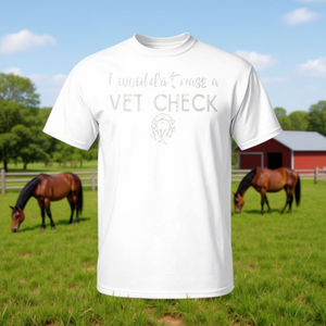 Camiseta divertida para amantes de los caballos con el divertido juego de palabras 'No pasaría un control veterinario' - Product Image 3