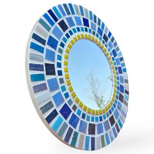 Espejo de mosaico de plata, espejo de mosaico redondo - Product Image 4