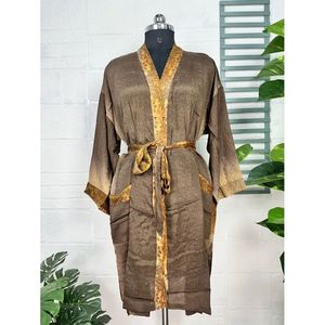 Kimono Vintage de Crepé de Seda, Ligero y Lujoso, Bata Suave y Cómoda, Regalo Perfecto para Mujer, para Usar por la Noche, Tejido de Seda - Product Image 1
