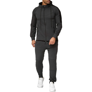 ชุดวอร์มเข้ารูปสำหรับผู้ชายชุดวอร์มมีฮู้ดผ้าฝ้ายโพลีเอสเตอร์สำหรับฤดูหนาว - Product Image 3