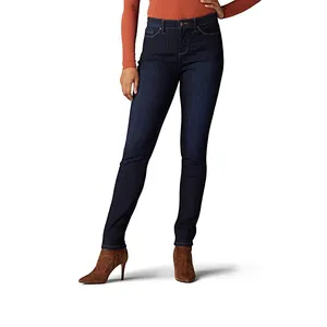 独特风格牛仔紧身女式纯色高腰裤/顶级流行产品透气批发女式紧身裤