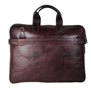 2025 Hot Selling Croco Leather <b>Laptop</b> Bag Zipper <b>Lock</b> and Durable Handle Antique Style Fashion Accessory - Product Image 4