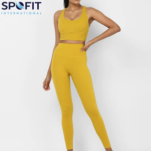 Conjunto Deportivo para Mujer, Sujetador Deportivo y Leggings, Ropa Deportiva para Gimnasio, Ejercicio, Fitness, Yoga, Top Cómodo y Elástico - Product Image 1