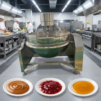 Marmite mélangeuse industrielle automatique à gaz grande capacité avec agitateur pour houmous, halva, surimi, biryani