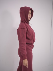 Conjunto de Pantalones y Sudadera Extra Grande de 2 Piezas para Mujer, 100% Algodón, Felpa, Ecológico, Antibolitas, Chándal Informal de Invierno, OEM - Product Image 2