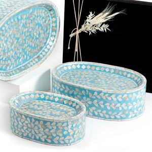 ของประดับตกแต่งคุณภาพสูงทำมือกลมแม่ของ Peal Inlay ยืนเค้กทำในเวียดนาม - Product Image 4