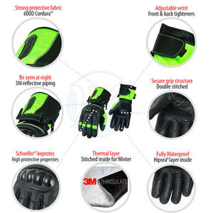 ถุงมือแข่งรถมอเตอร์ไซด์หนังนิ่มแบบเต็มนิ้วระบายอากาศได้ดีและกันลมสำหรับการป้องกันด้านกีฬา - Product Image 6