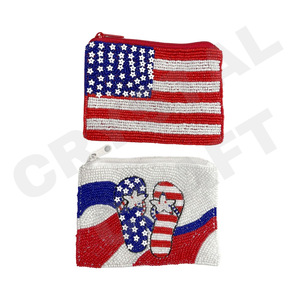 ST Tropez Coin Pouch Cartera con cuentas de semillas personalizada Hermoso regalo de mamá-Diseño de corazones para niñas - Product Image 2