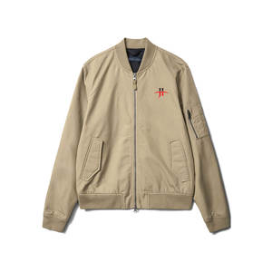 Chaqueta de bombardero para hombre con ribete de piel sintética y diseño de borde urbano Chaqueta de bombardero de moda para hombre con logotipo bordado - Product Image 1