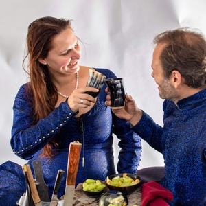 Mejor venta tradicional cuerno vidrio hecho a mano Estilo Vintage para cerveza hidromiel regalo en el suministro al por mayor - Product Image 4