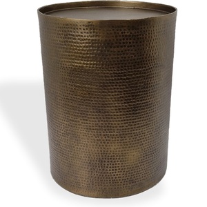 Tabouret d'appoint moderne en fer Design unique Plateau rond fait à la main Tabouret de canapé Console incrustée d'os pour le salon et la chambre à coucher - Product Image 1