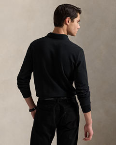 Wholesale Custom Mens Black <b>Long</b> Sleeve Polo Shirt Premium Cotton Casual Wear High Quality Classic Design Soft Fabric Apparel - Product Image 3